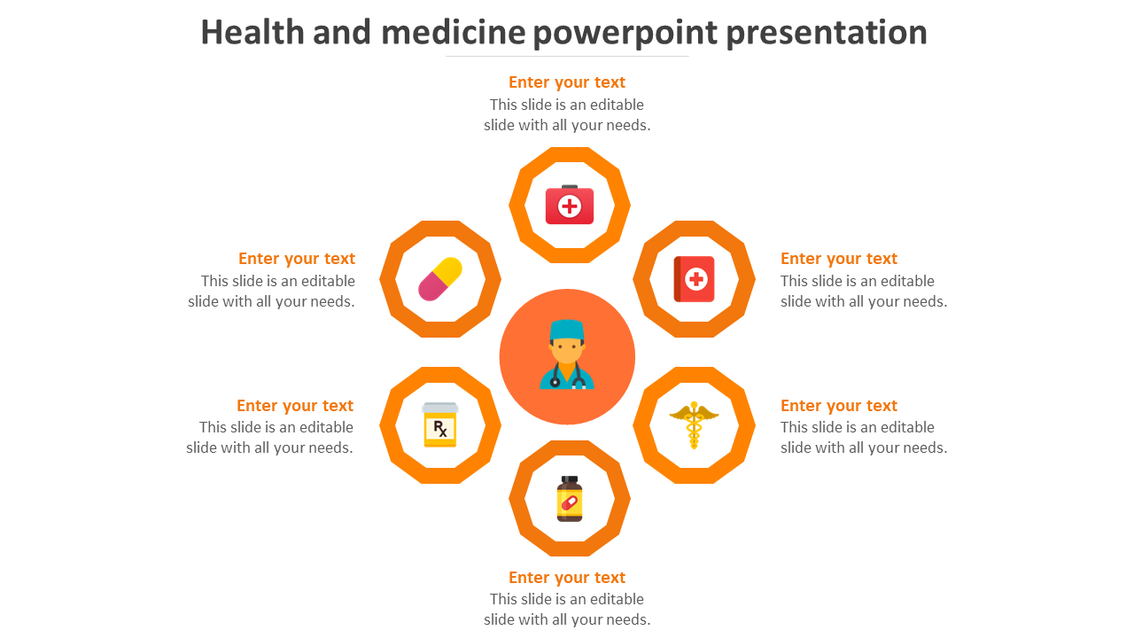 health and medicine powerpoint presentation-orange